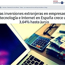 Las inversiones extranjeras en empresas de tecnologa e Internet en Espaa crece un 3,64% hasta junio